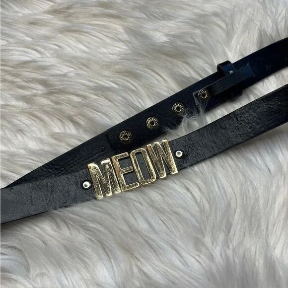 Deena & Ozzy MEOW Fashion Belt Black and Gold Small - Picture 8 of 8